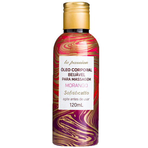 Óleo Corporal Beijável Para Massagem Sofisticatto Morango Ref. 2442