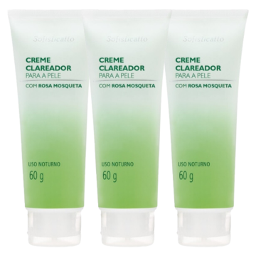 Kit 3 Creme Clareador Para a Pele Com Rosa Mosqueta Sofisticatto 60g