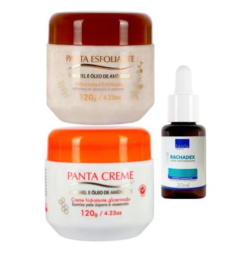 Kit 1 Panta Creme + 1 Panta Esfoliante + Rachadex Loção