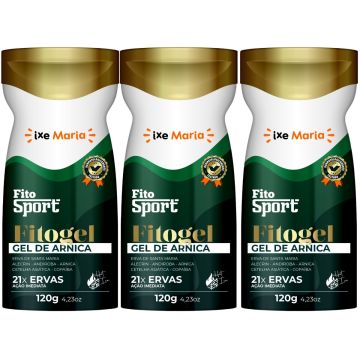 Kit 3 Fitosport Massageador Alívio da Dor Gel de Arnica + 21 Ervas Fitogel