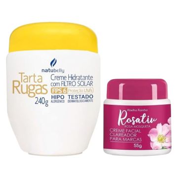 Kit Cuidados Faciais: Creme Tarta Rugas + Creme Clareador de Marcas Rosativ 