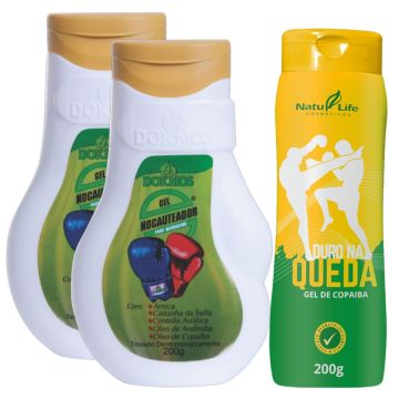 2  Gel Nocauteador Dokmos + Gel Massageador Duro na Queda com Óleo de Copaíba Natulife