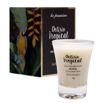 Vela de Massagem Beijável  Delirio Tropical Efeito Treme Treme 40g