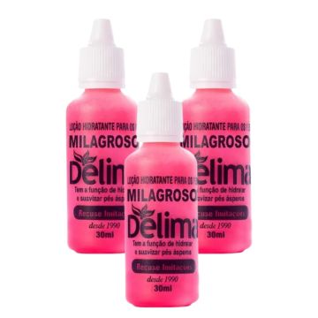 Kit 3 Loção Delima Milagroso para Tratamento de Rachaduras nos Pés