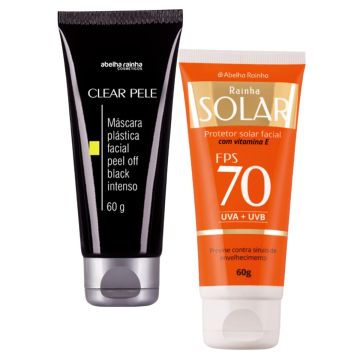 Clear Pele Mascara Peel Off Black Intenso + Protetor Solar Facial 70 FPS