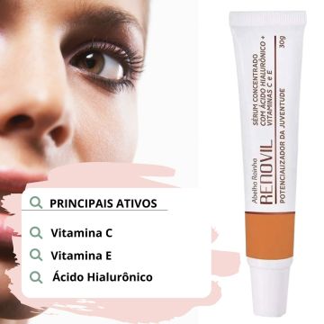 Renovil Serum Potencializador Juventude com Vitamina C e E + Protetor Solar Facial 70 FPS