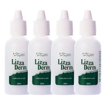 Kit 4 Loção Lizza Derm Para Os Pés Rachados e Ressacados