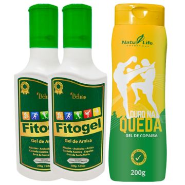 2 Fitogel  Gel de Arnica 10 Ervas + Gel Massageador Duro na Queda com Óleo de Copaíba