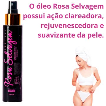 Óleo Clareador Corporal Alixas e Virilha Rosa Selvagem + Colágeno Peptan Rosa Selvagem Sabor Limão
