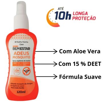 Spray Repelente Contra Insetos Bem Estar + Adesivo Repelente Natural Citronela Amo Protect 8 Unidades