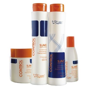 Kit Shampoo - Condicionador + Máscara Capilar + Creme sem Enxágue Suave Fragrance Control REef. 8121