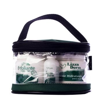Kit Esfoliante + Hidratante + Loção para Pés + Necessaire Suave Fragrance Lizza Derm Ref. 8181