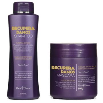 Kit Shampoo + Máscara Recupera Danos Natu Charm 9125