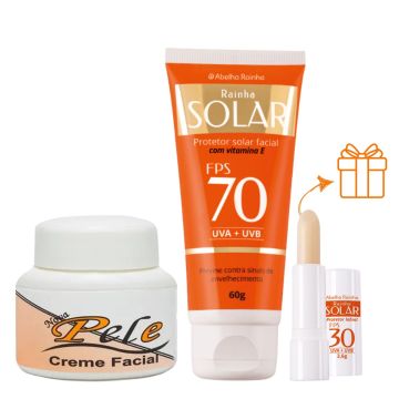 Nova Pele Clareador Facial + Protetor Solar 70 FPS + Protetor Labial 30 FPS