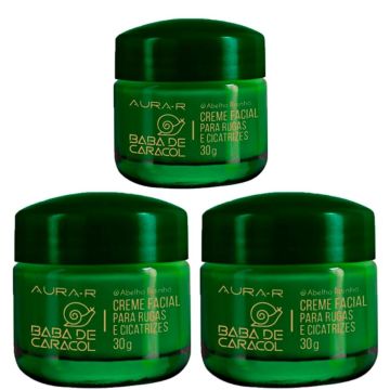 Kit 3 Creme Facial Para Rugas E Cicatrizes Colágeno Hidrata