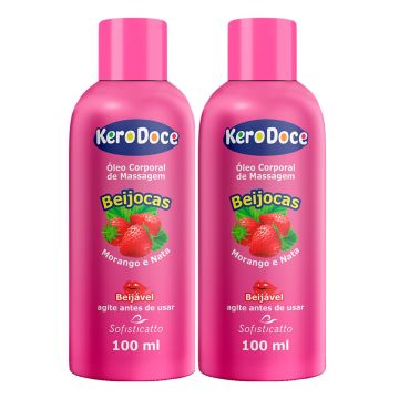 Kit Óleo Corporal para Massagem Sensual Íntima Kero Doce Beijocas