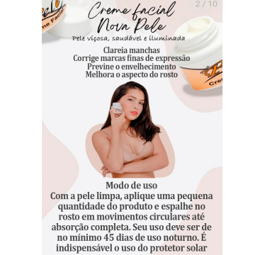 Creme Nova Pele - Rejuvenesce e Hidrata - Belladona 25851