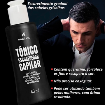 Tônico Escurecedor Capilar Cabelos Brancos Ou Grisalhos